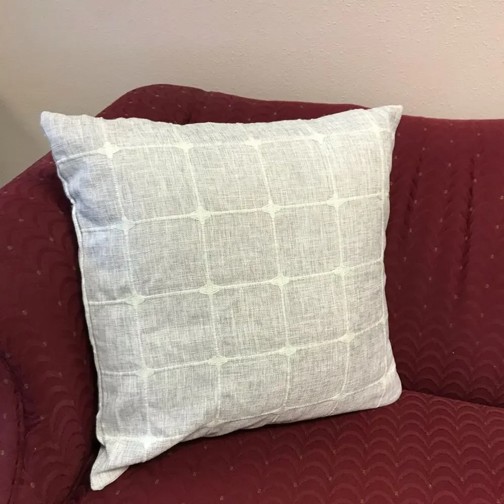 Linen & embroidered design accent pillow cover only, 20